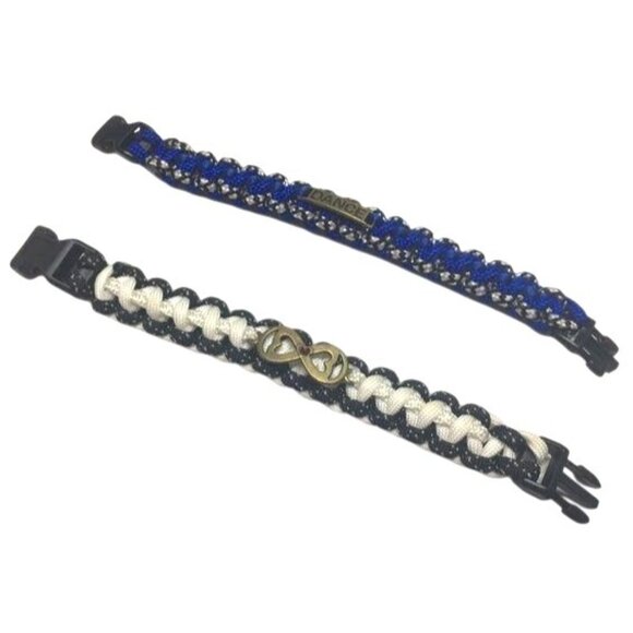 1 Black White Heart 1 Blue Dance Paracord Bracelet Set Casual with Buckle - Picture 8 of 8